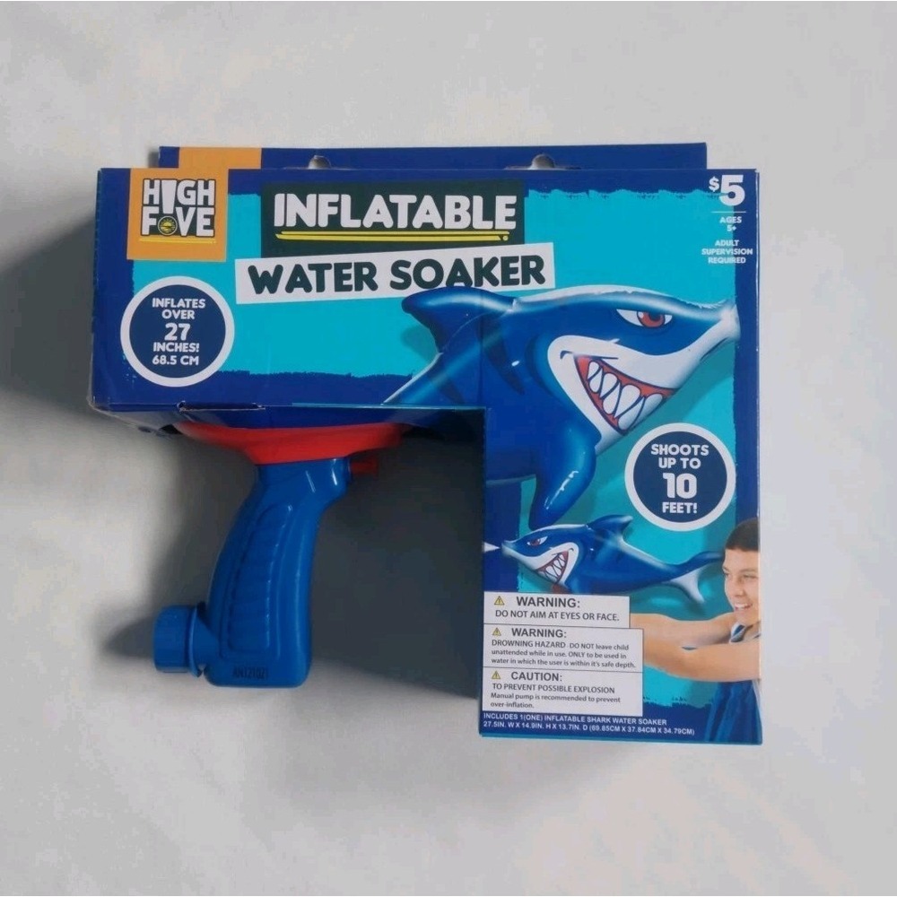Inflatable Shark‎ Water Soaker Shoots Up To 10' Inflates Over 27"  New